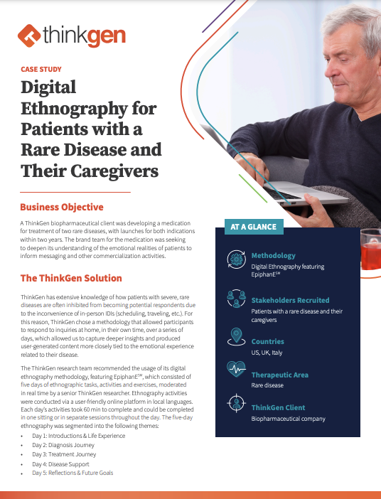 Digital Ethnography for Patients with a Rare Disease and Their Caregivers